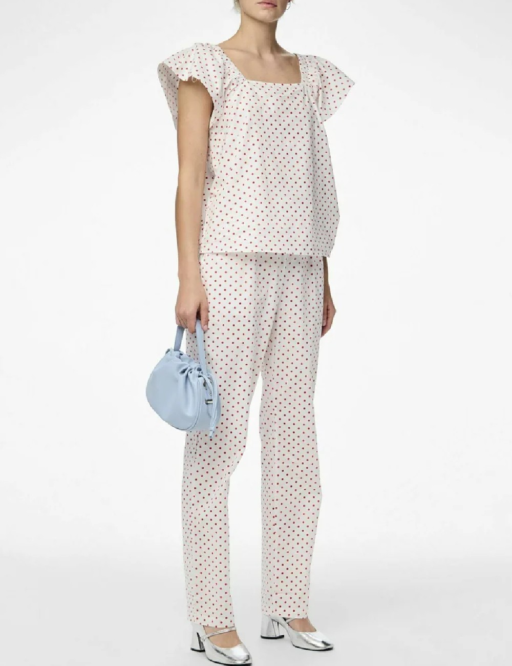 Pantaloni Pieces, alb - 1 | YEO