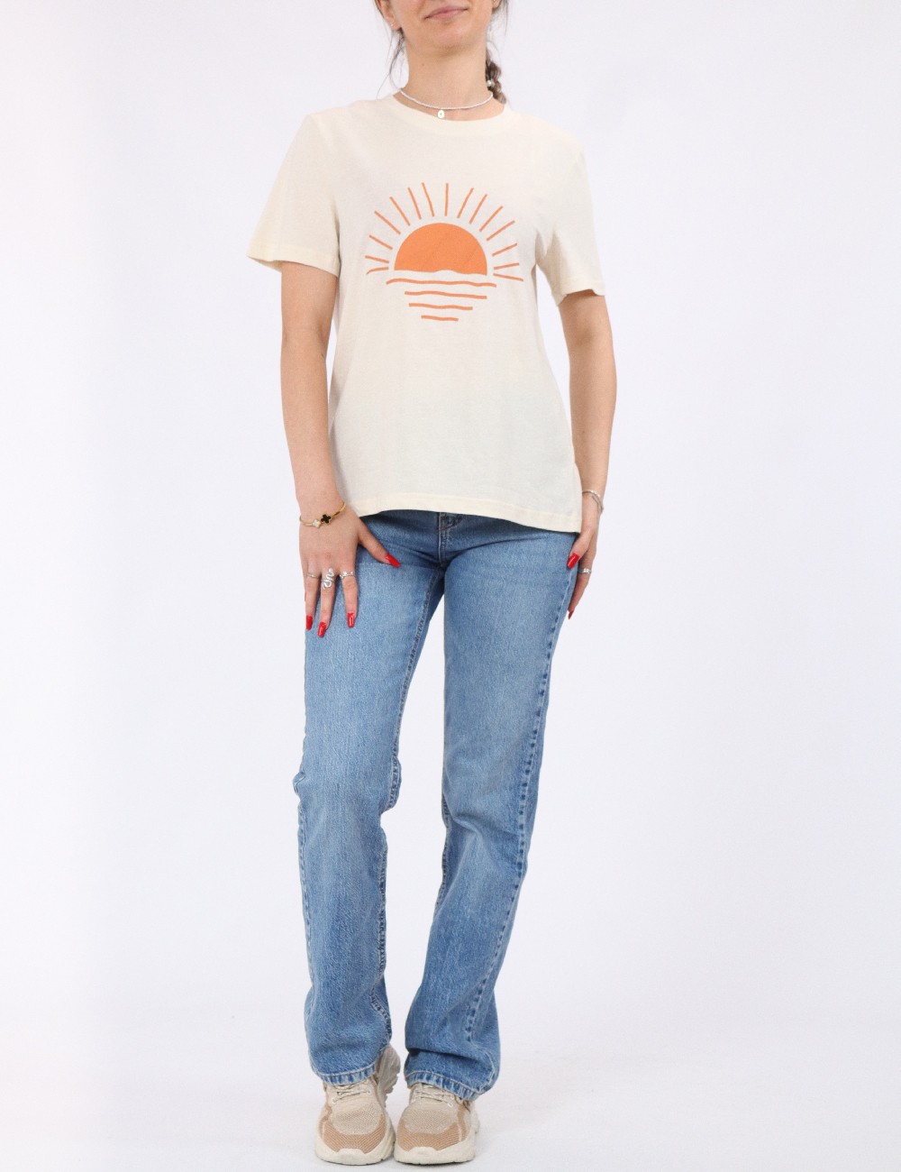 Tricou Pieces, crem - 1 | YEO