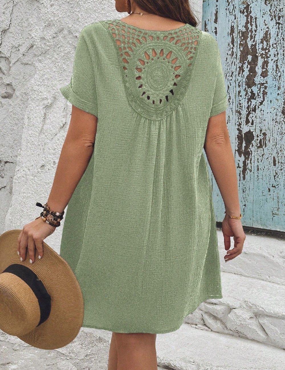 Rochie scurta SHEIN CURVE, verde - 1 | YEO