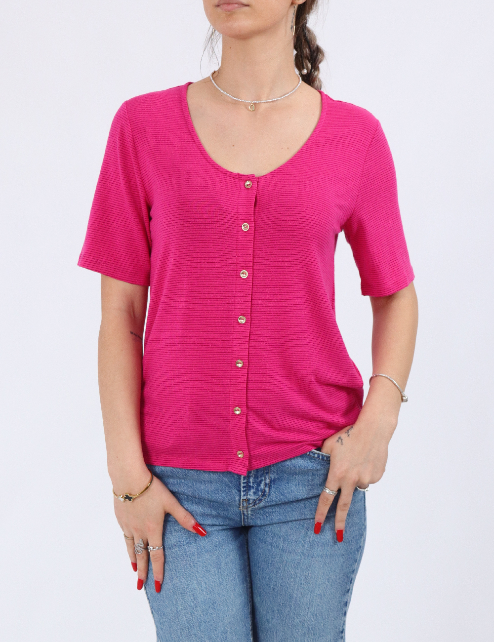 Tricou Pieces, roz