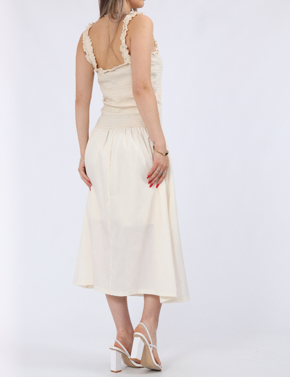 Rochie medie Vero Moda, crem - 1 | YEO