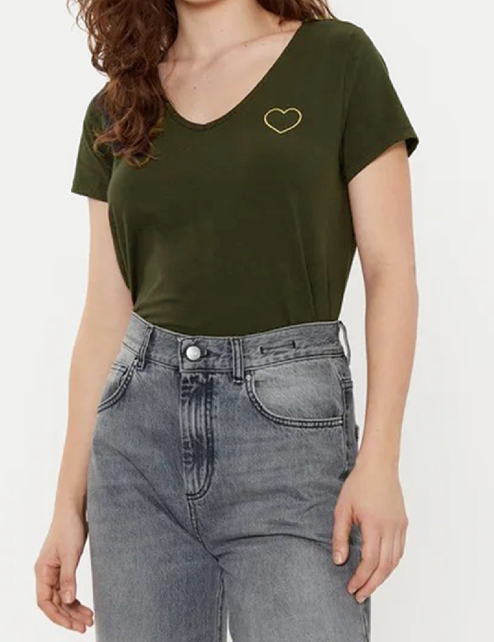Tricou Pieces, kaki - 1 | YEO