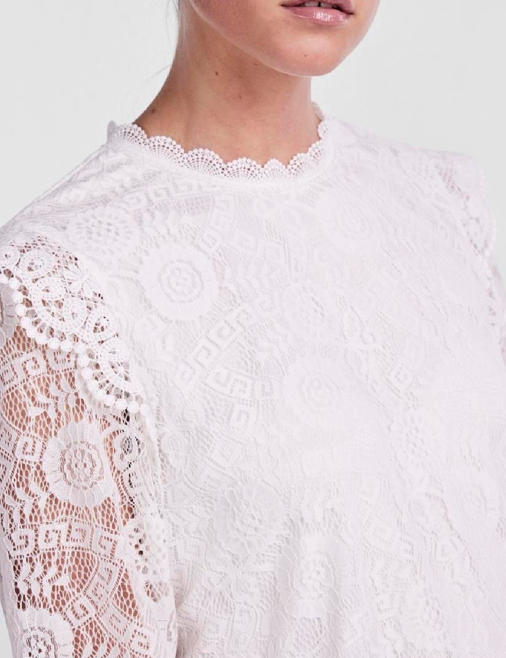 Bluza Pieces, alb - 1 | YEO