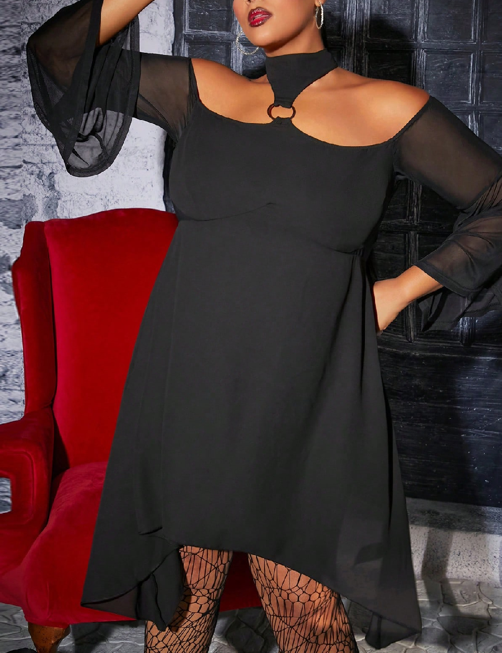 Rochie scurta SHEIN CURVE, negru
