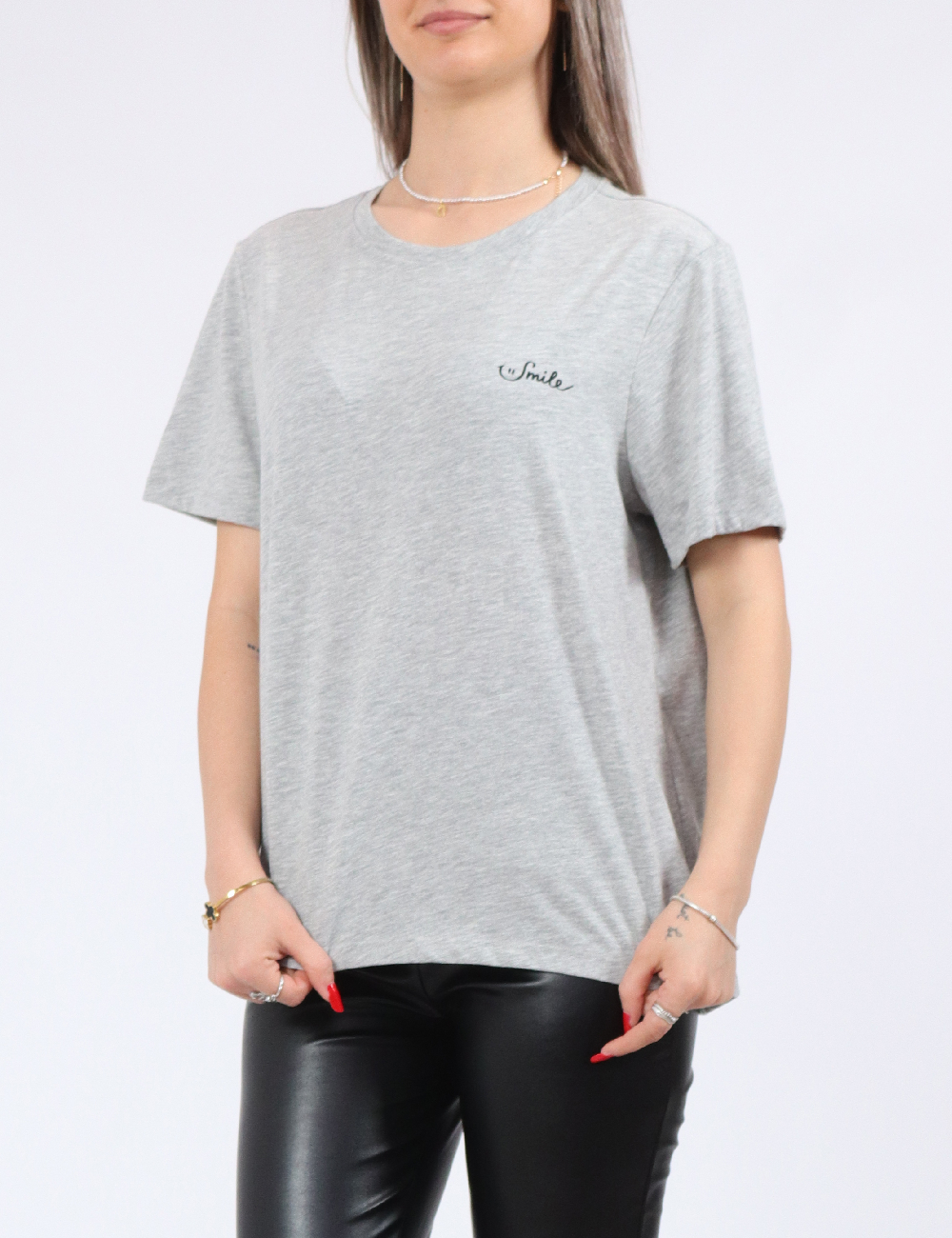 Tricou Pieces, gri