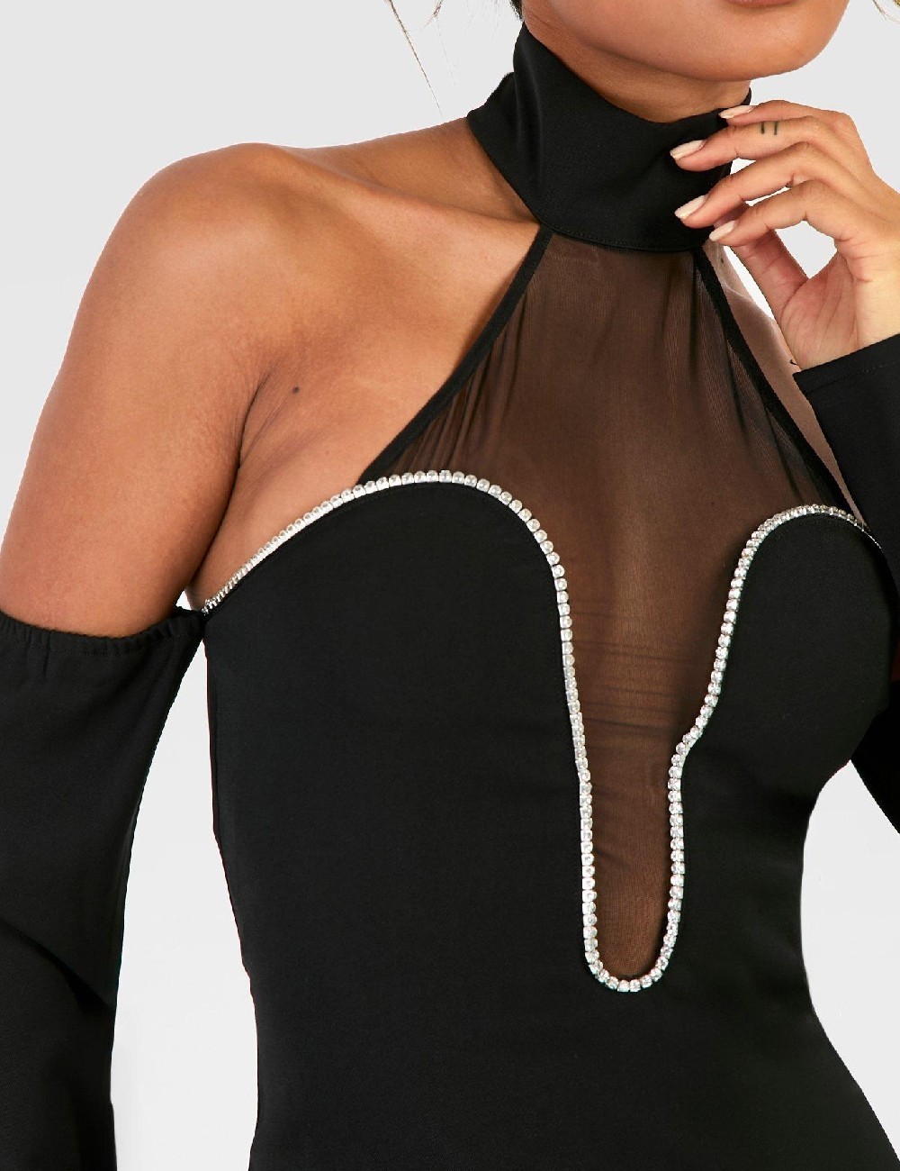 Rochie scurta Boohoo, negru - 1 | YEO