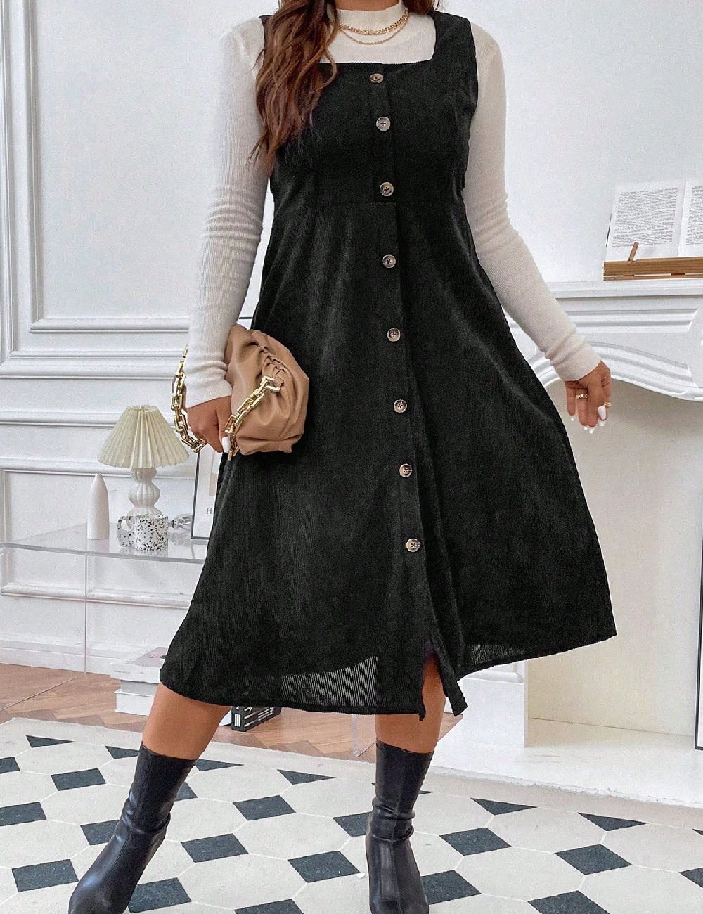 Rochie medie SHEIN CURVE, negru