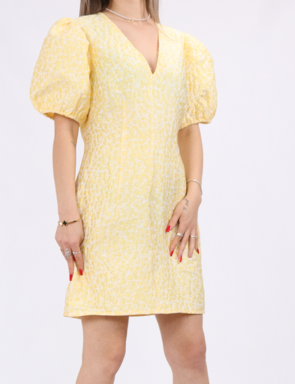 Rochie scurta Pieces, galben - 1 | YEO