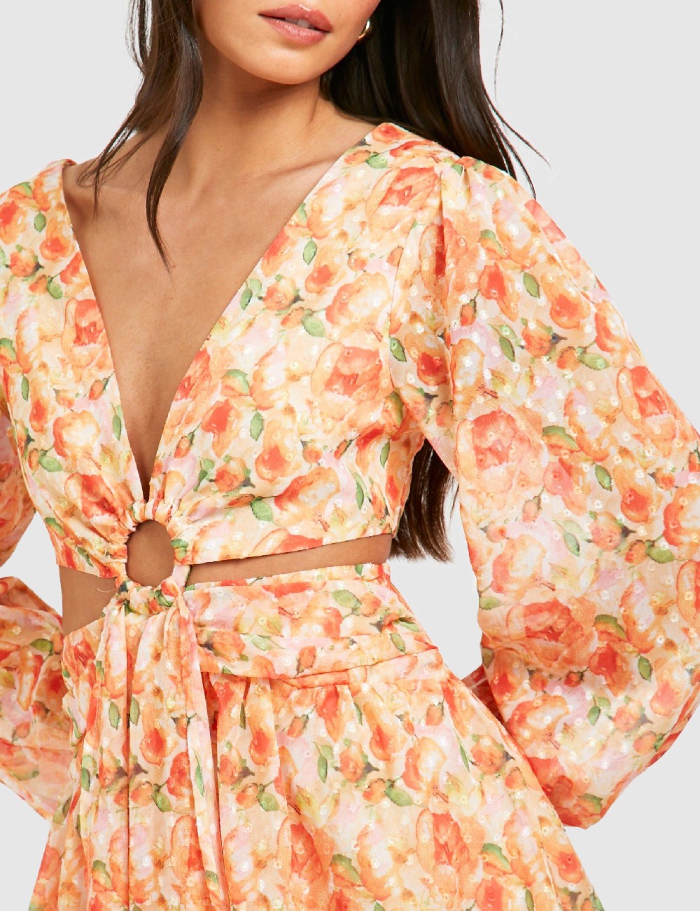 Rochie scurta Boohoo, portocaliu - 1 | YEO