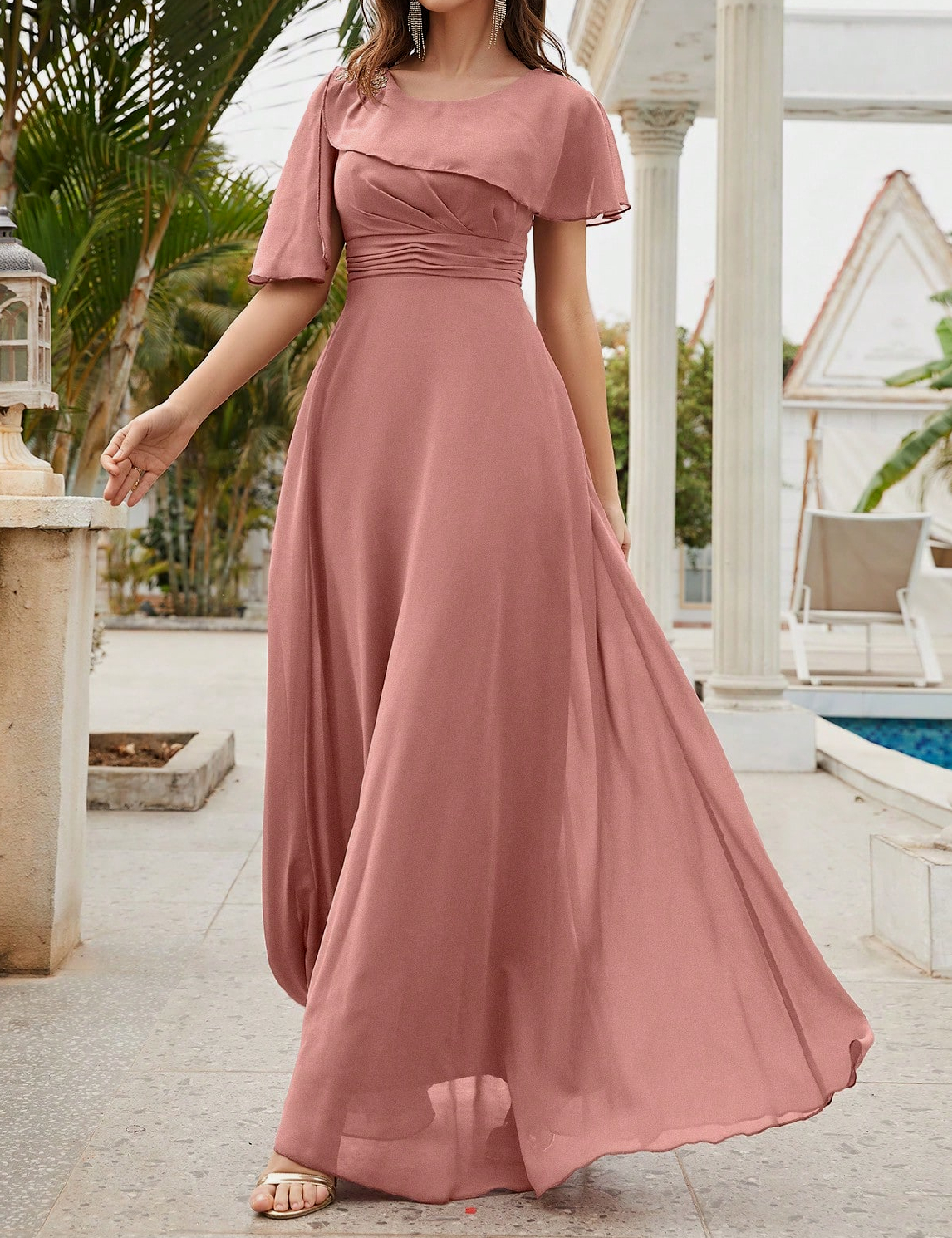 Rochie lunga UNITHORSE, roz