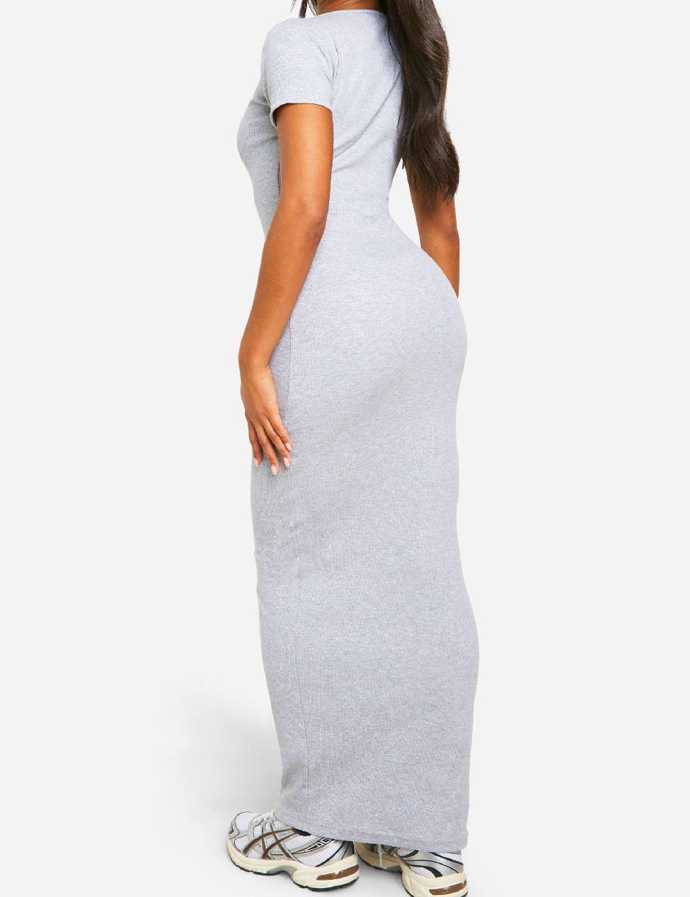 Rochie lunga Boohoo, gri - 1 | YEO