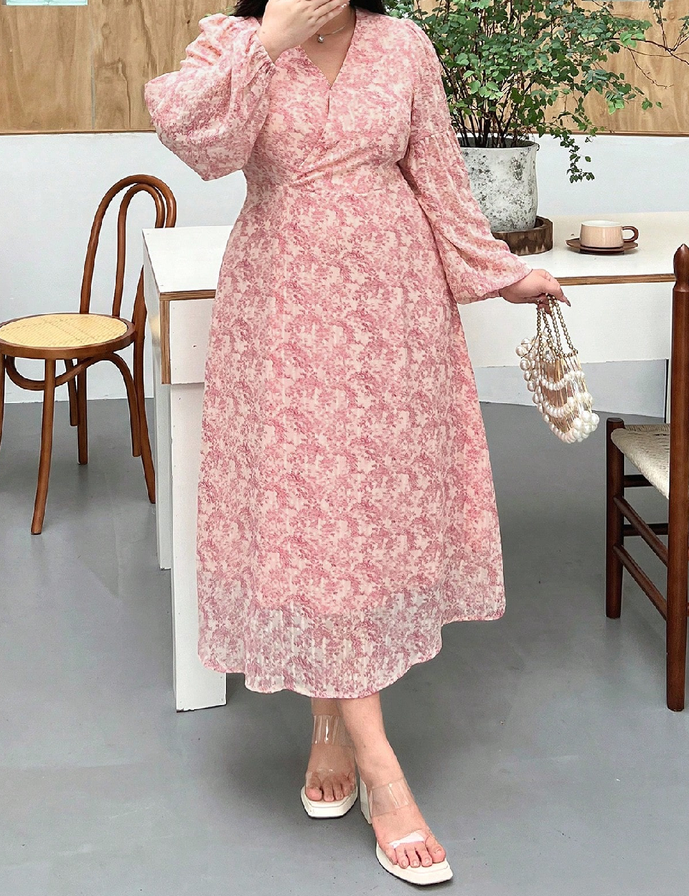 Rochie lunga Dazy Plus Size, roz
