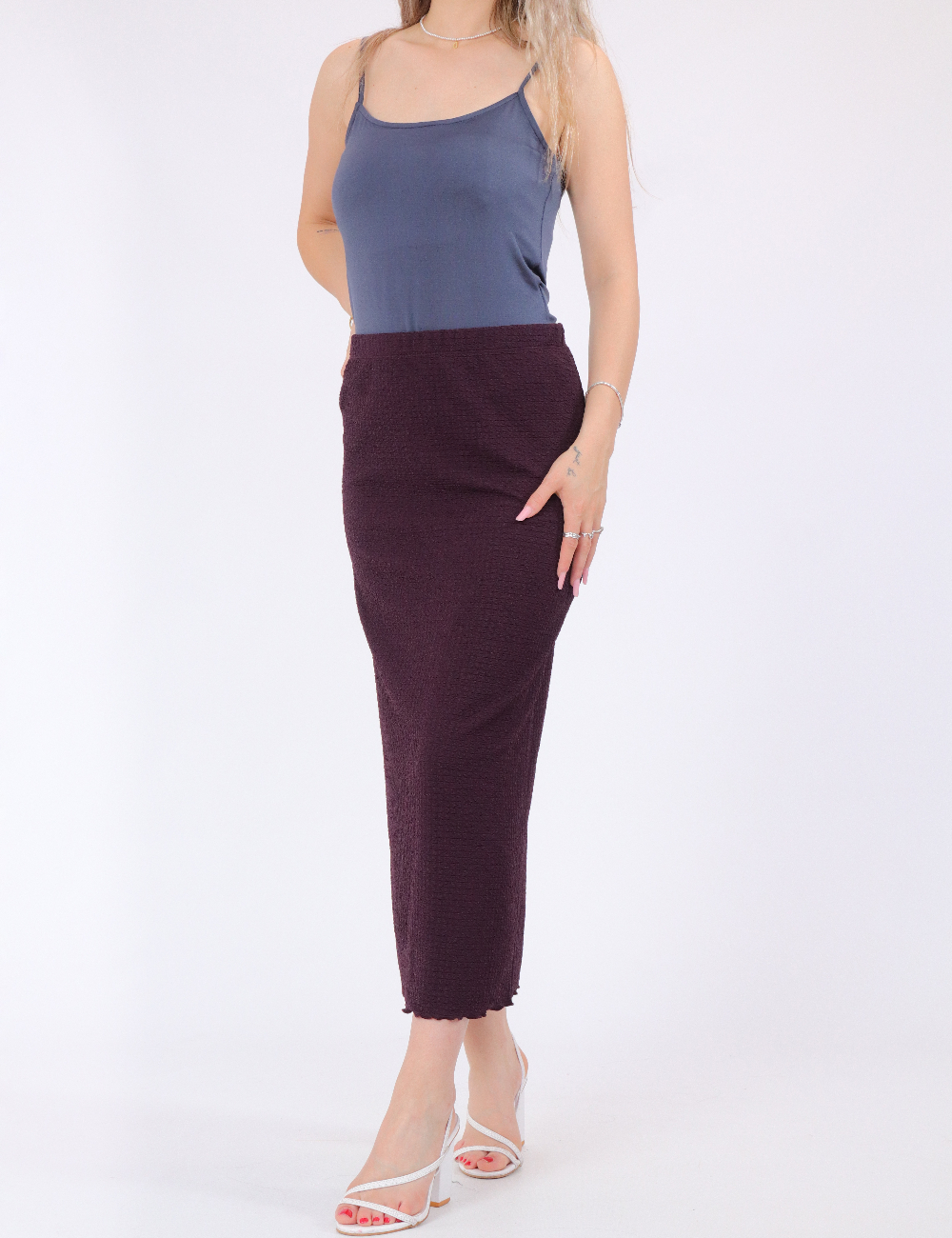 Fusta Vero Moda, pruna - 1 | YEO