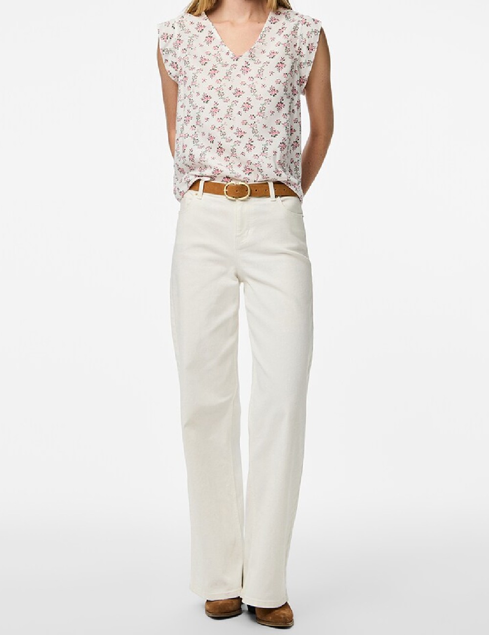 Bluza Pieces, alb - 1 | YEO