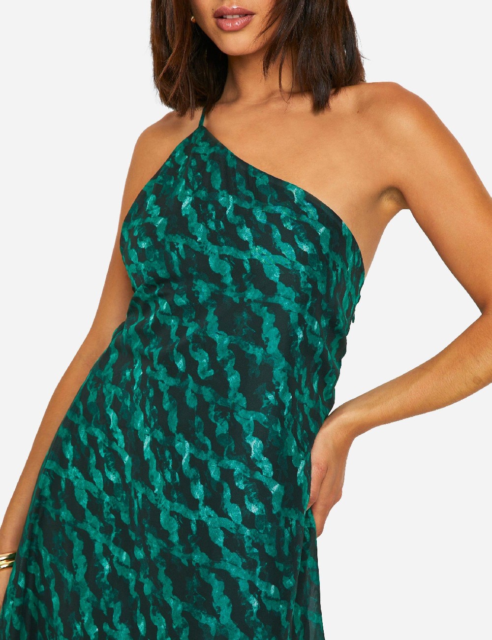 Rochie lunga Boohoo, verde - 1 | YEO