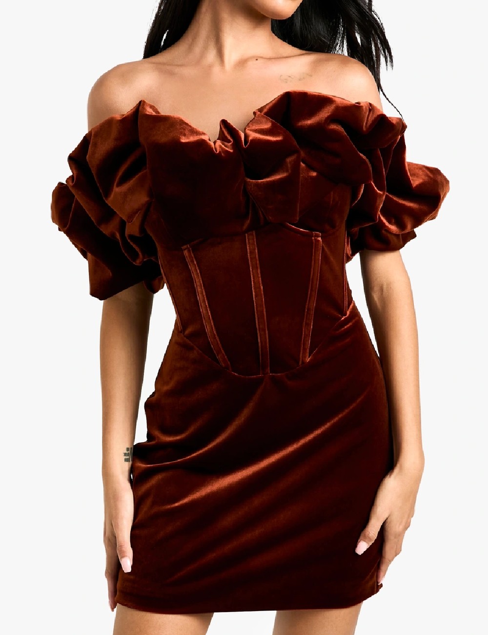 Rochie scurta Boohoo, maro - 1 | YEO
