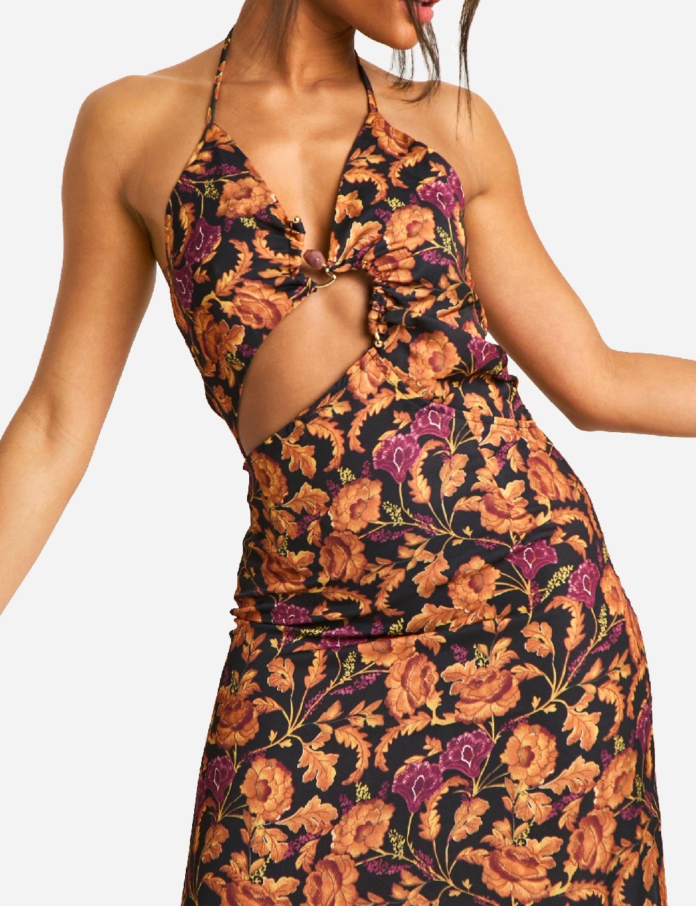 Rochie lunga Boohoo, floral print - 1 | YEO