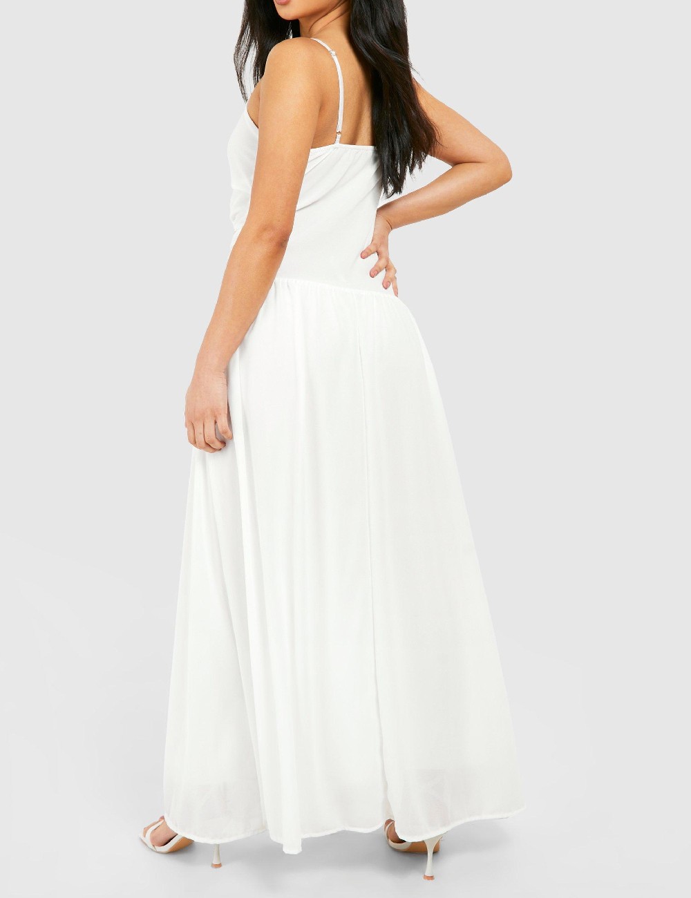 Rochie lunga Boohoo, alb - 1 | YEO