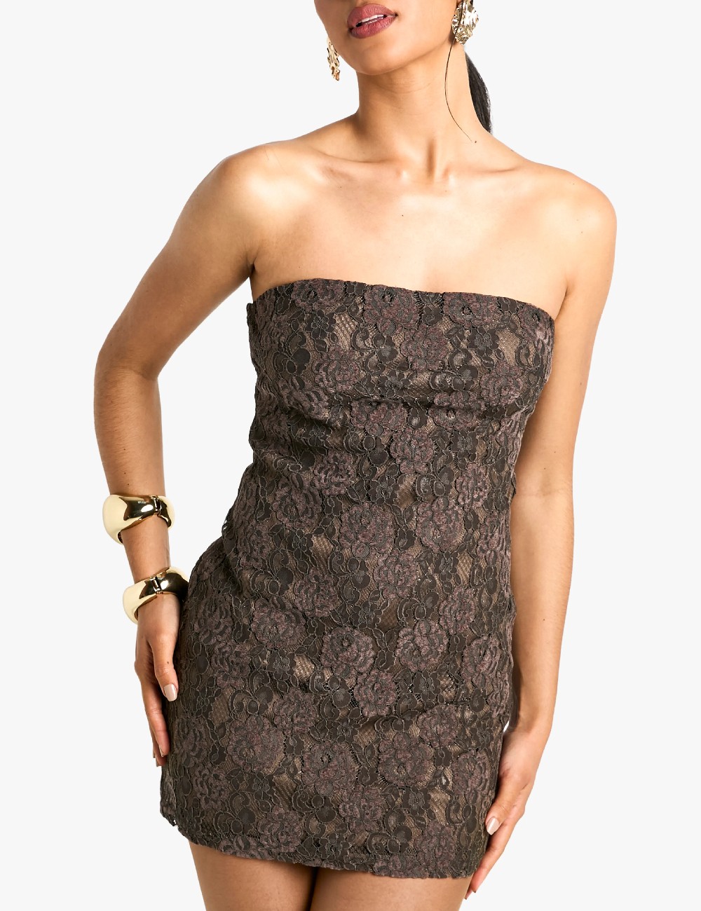 Rochie scurta Boohoo, maro - 1 | YEO