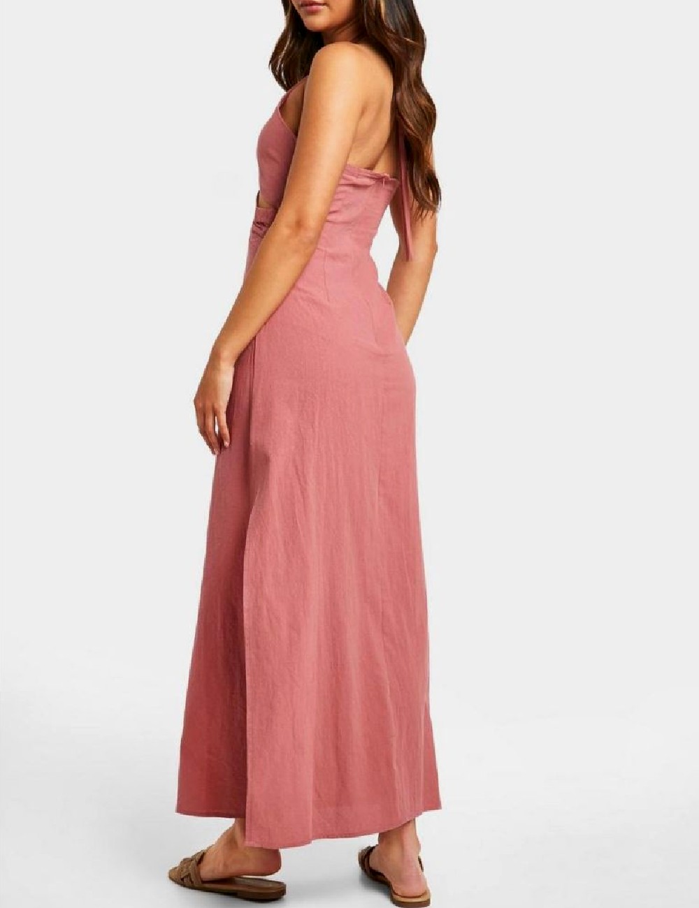 Rochie lunga Boohoo, roz pudra - 1 | YEO