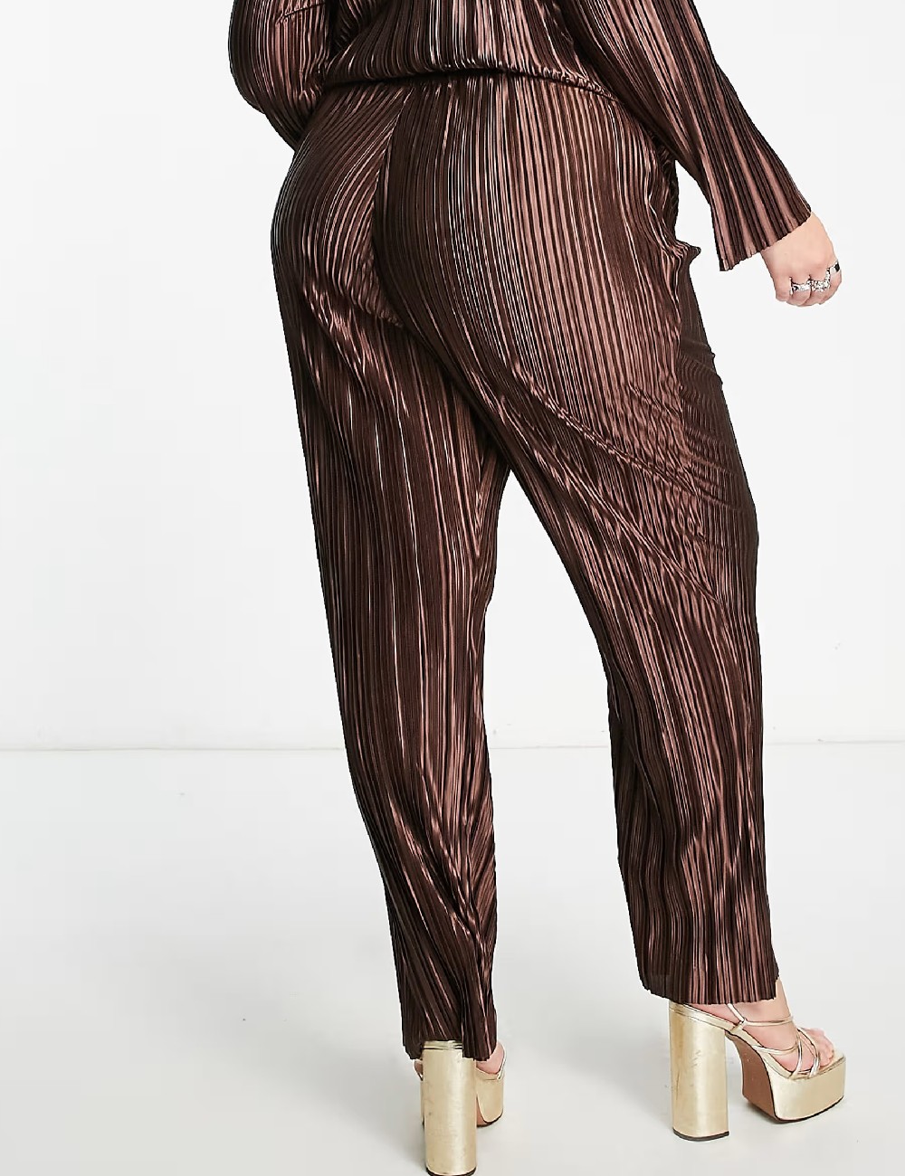 Pantaloni Urban Threads Plus Size, maro - 1 | YEO