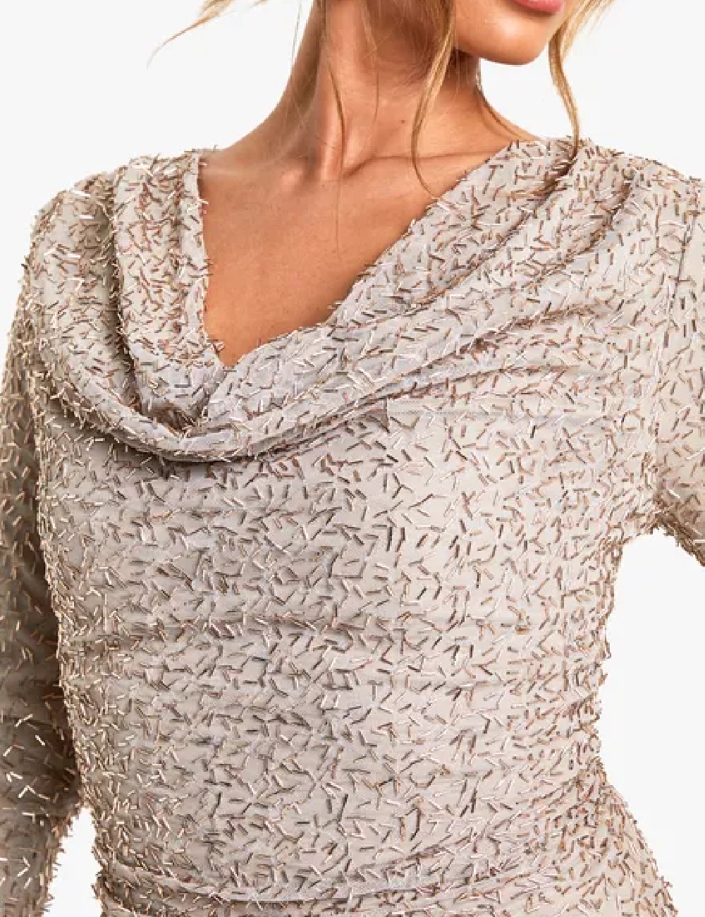 Rochie scurta Boohoo, bej - 1 | YEO