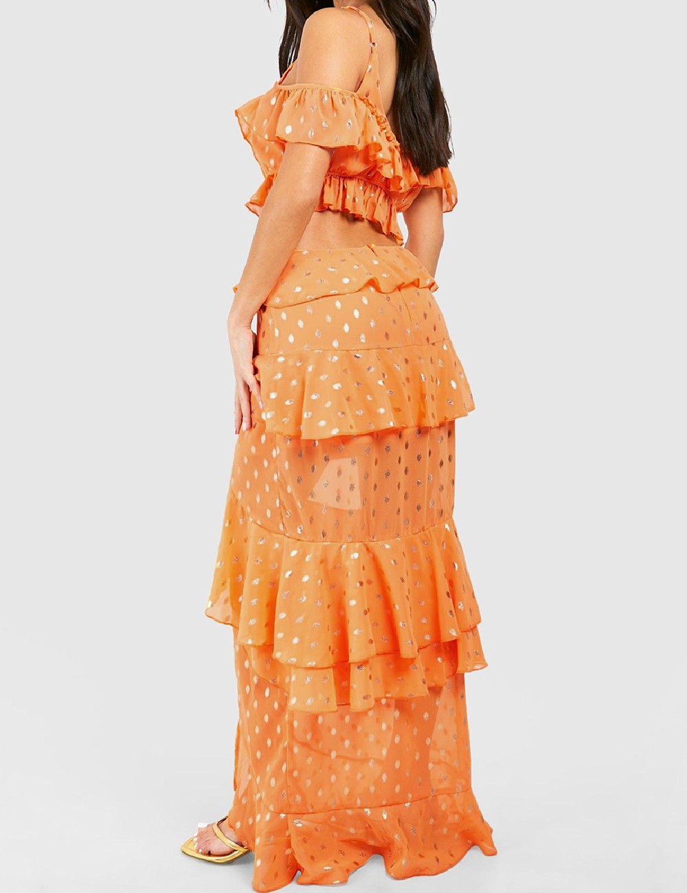 Rochie lunga Boohoo, portocaliu - 1 | YEO
