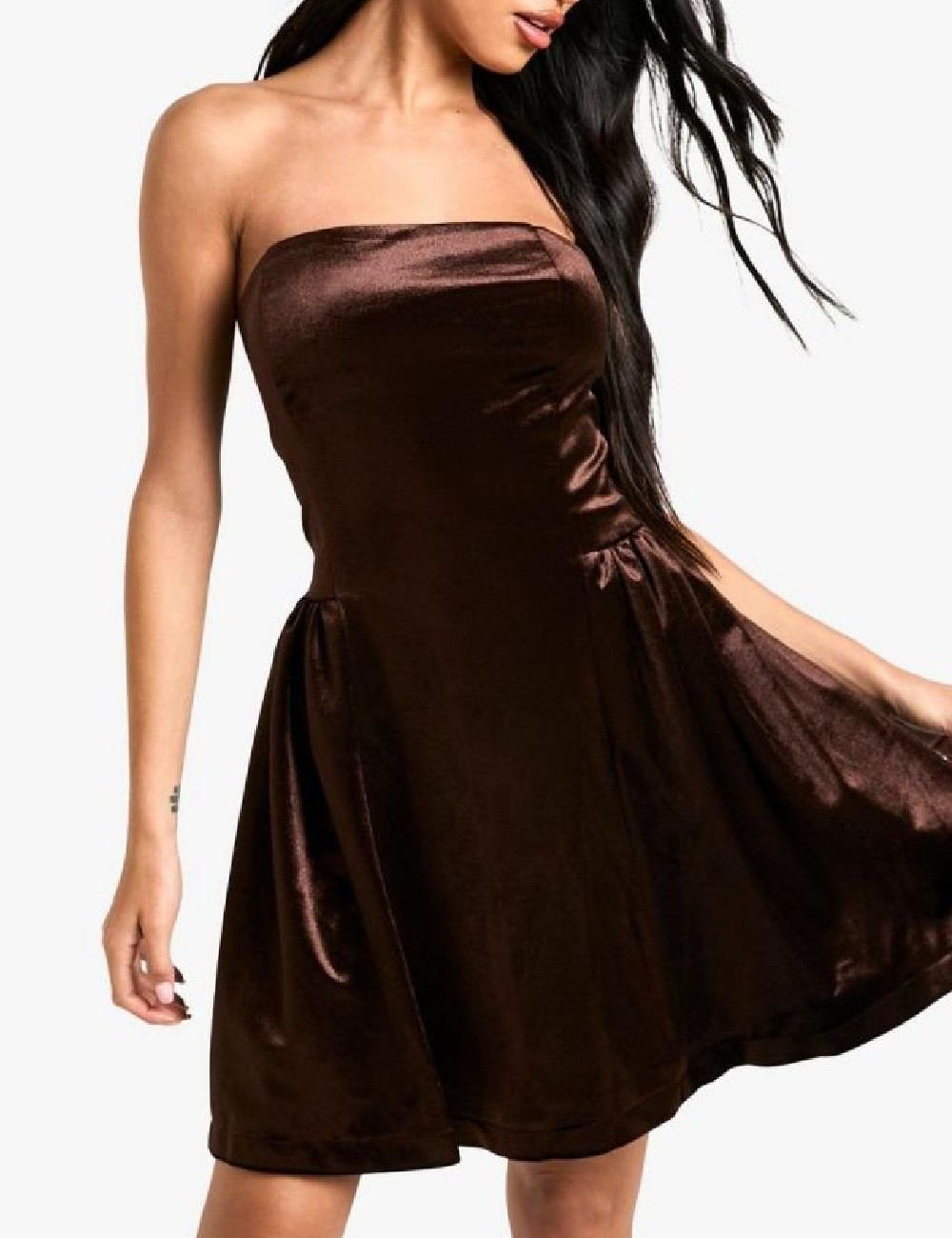 Rochie scurta Boohoo, maro - 1 | YEO