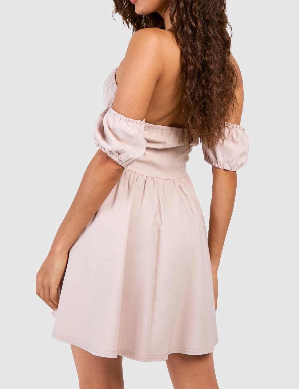 Rochie scurta Boohoo, crem - 1 | YEO