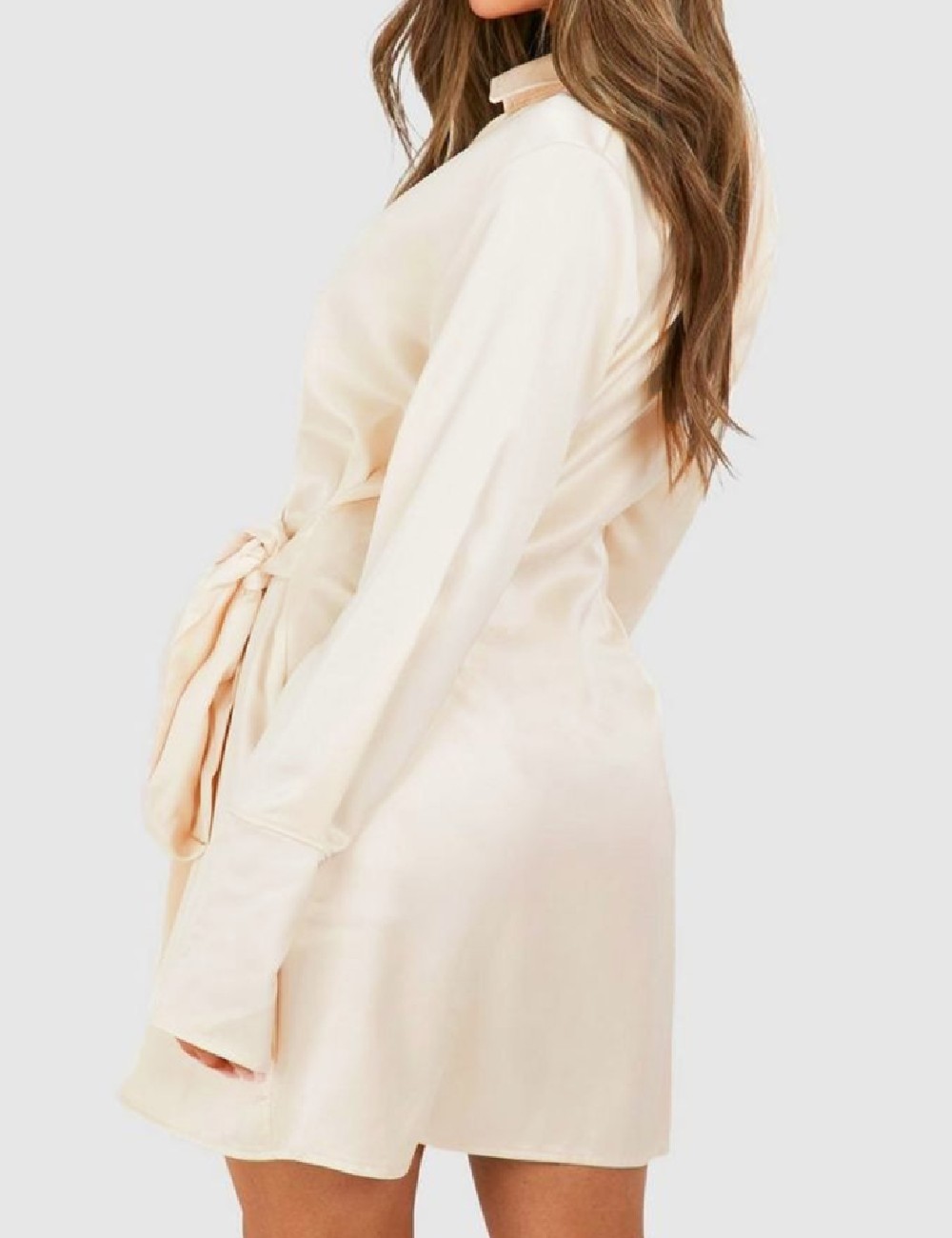 Rochie scurta Boohoo, crem - 1 | YEO