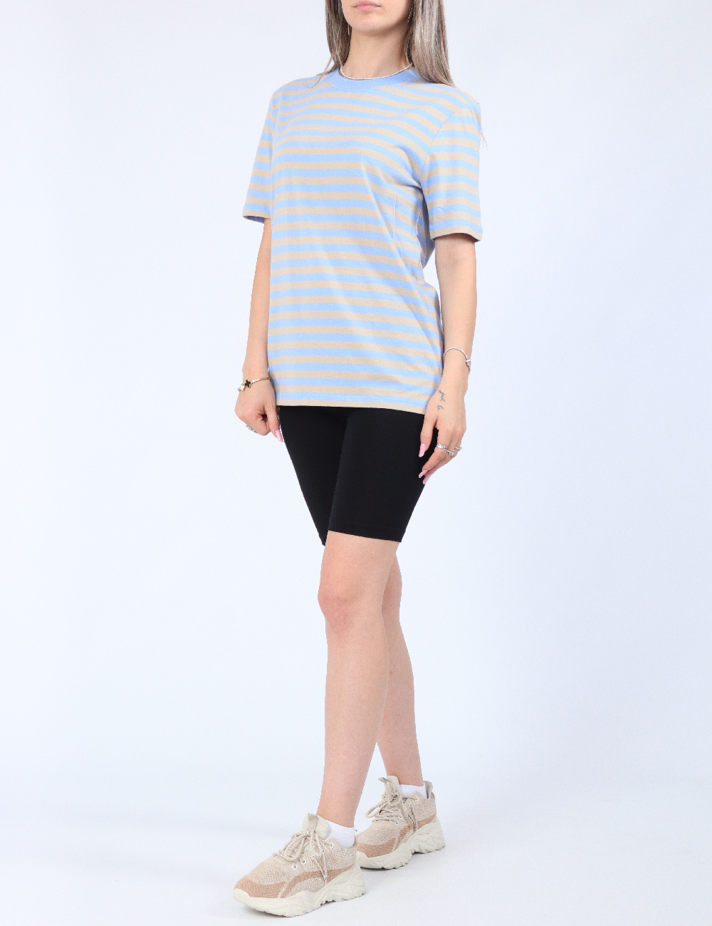 Tricou Pieces, bej/albastru - 1 | YEO