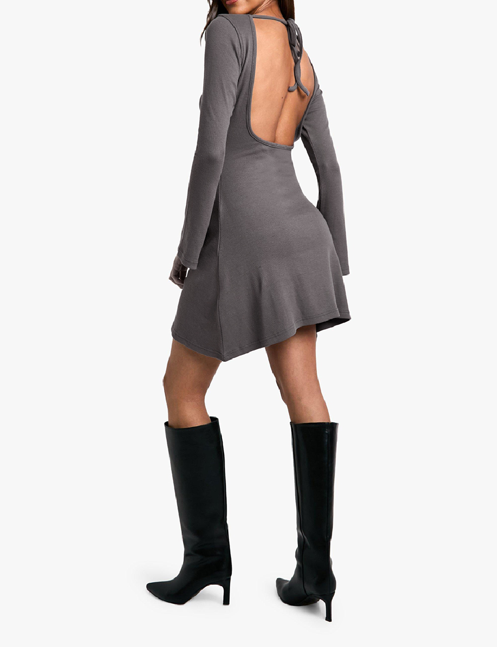 Rochie scurta Boohoo, gri - 1 | YEO