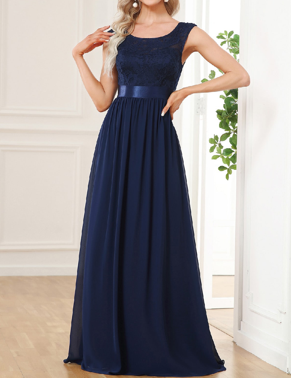 Rochie lunga Ever-Pretty, albastru