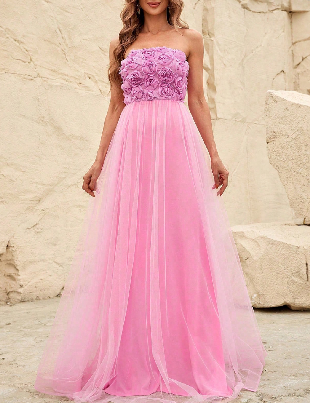 Rochie lunga Faeriesty, roz