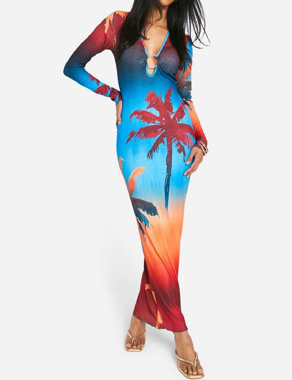 Rochie lunga Boohoo, mix culori - 1 | YEO