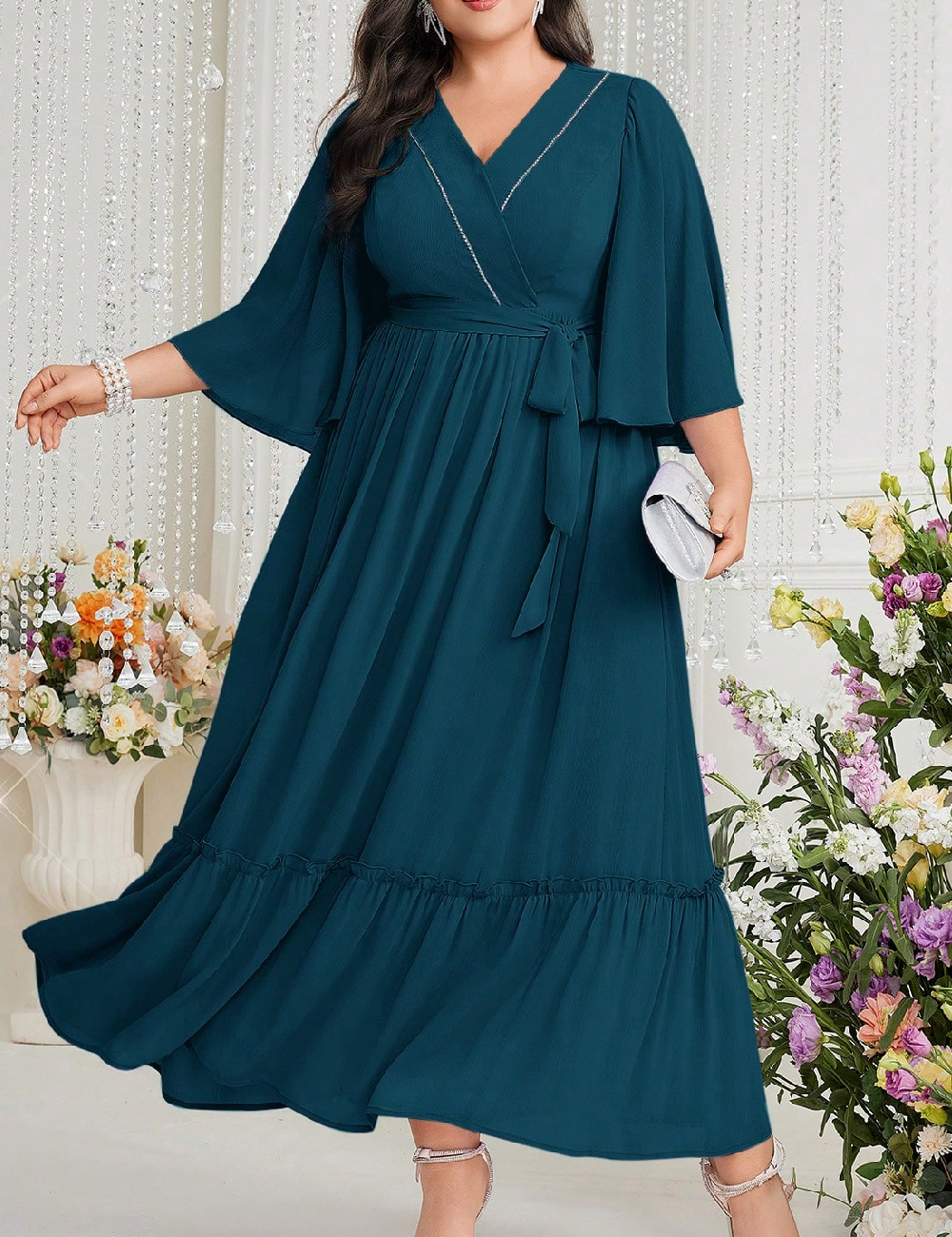 Rochie lunga SHEIN CURVE, albastru