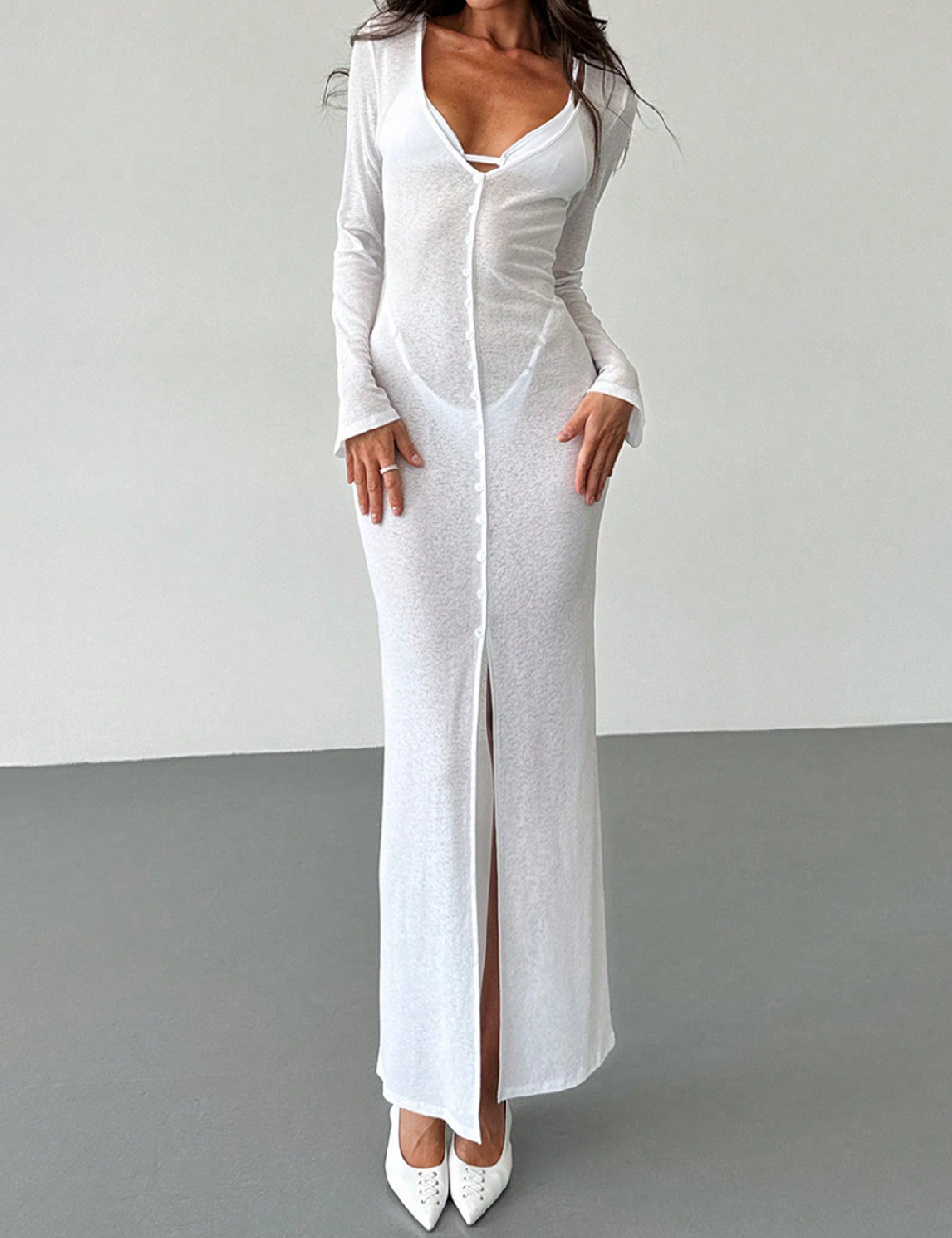 Rochie lunga SHEIN, alb