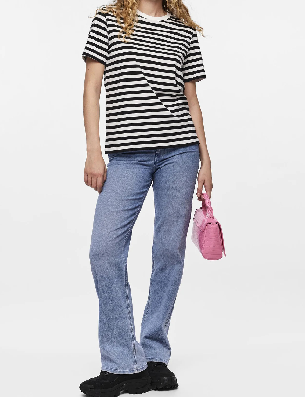 Tricou Pieces, alb/negru - 1 | YEO