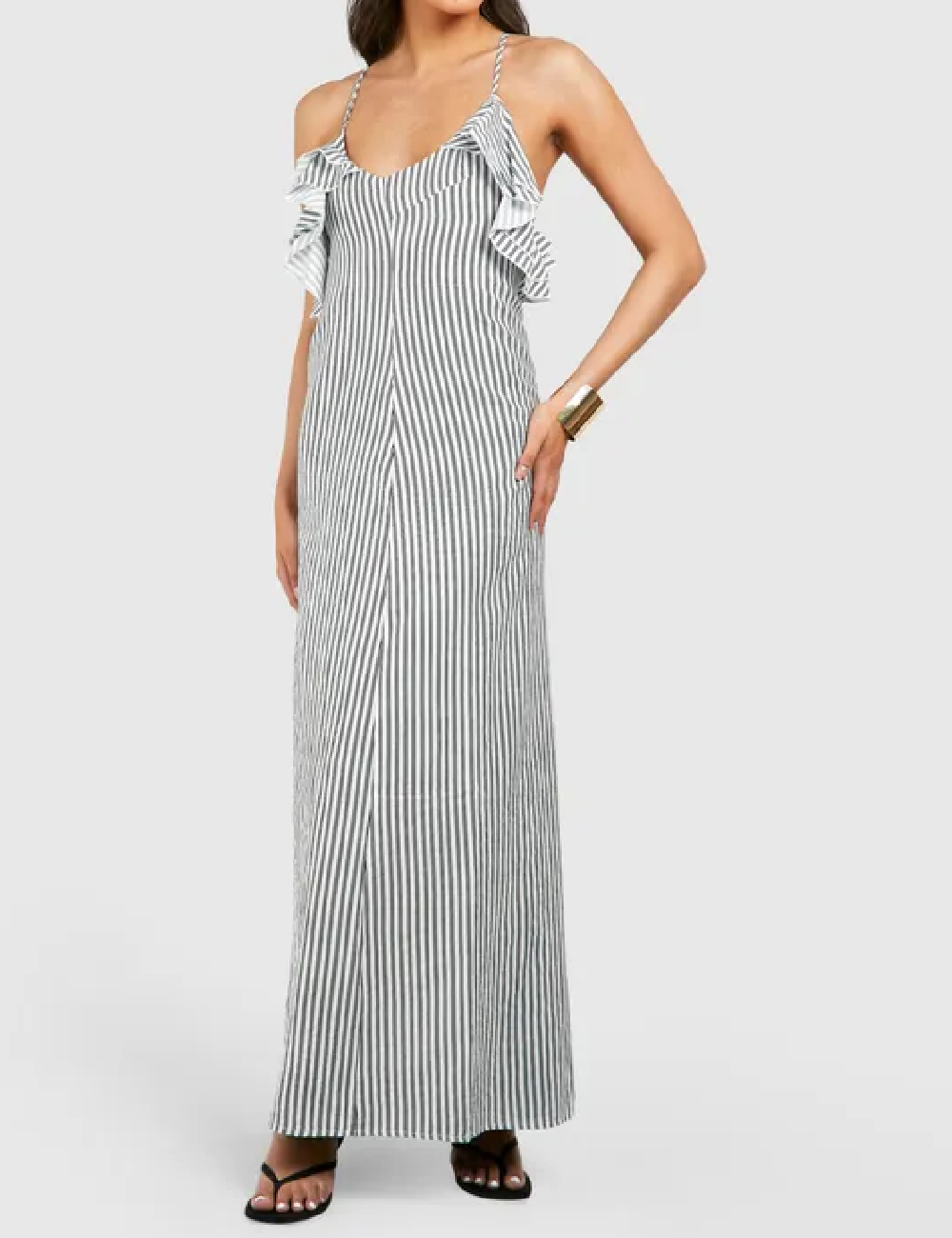 Rochie lunga Boohoo, alb - 1 | YEO