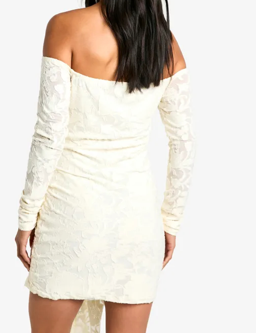 Rochie scurta Boohoo, crem - 1 | YEO