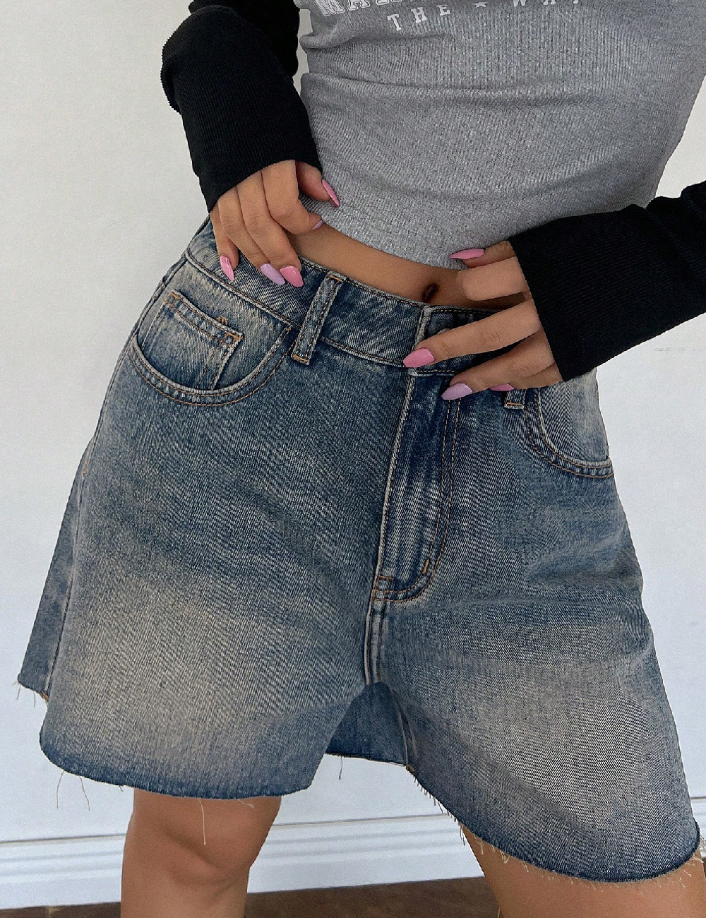 Pantaloni scurti SHEIN, albastru