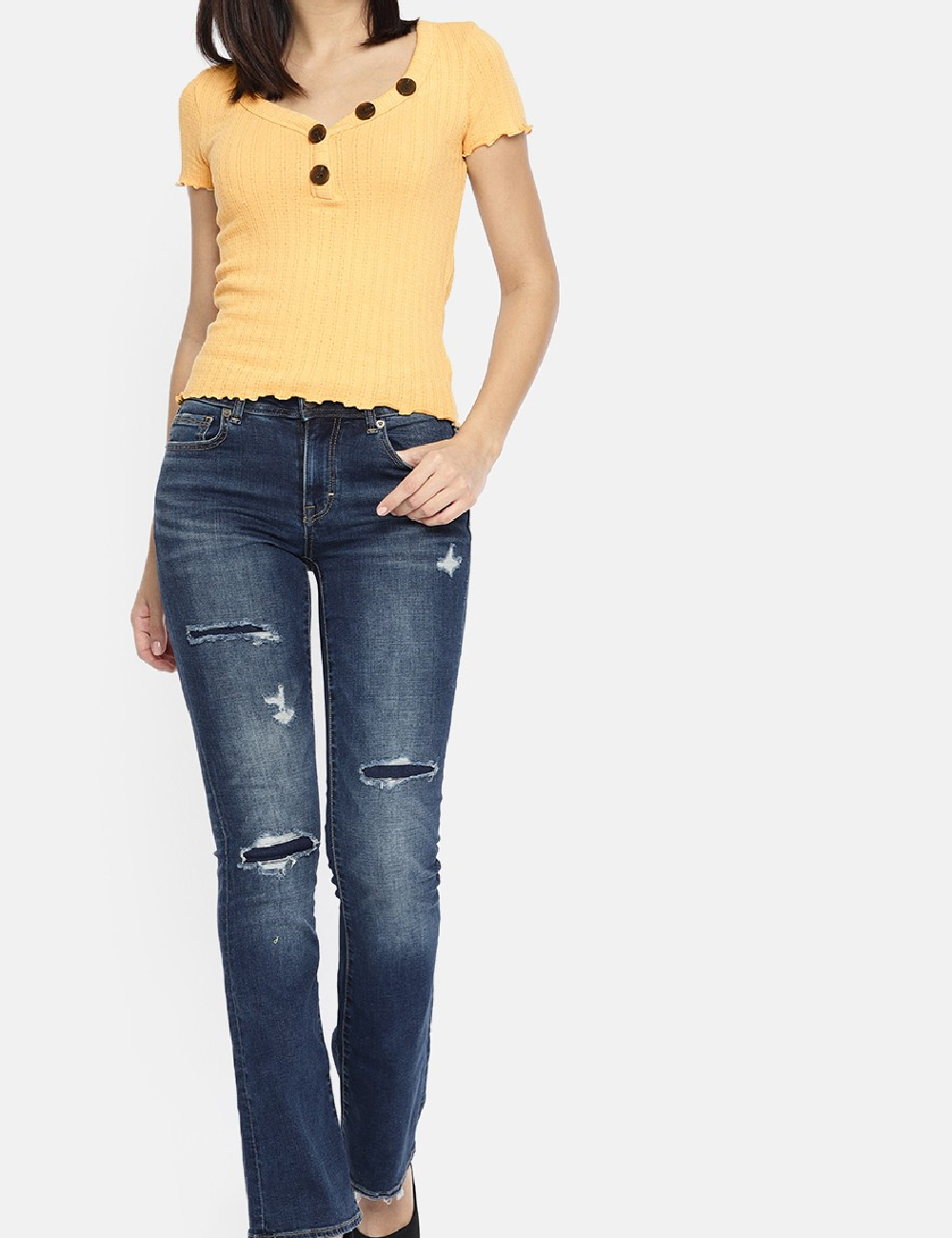Tricou American Eagle, galben - 1 | YEO