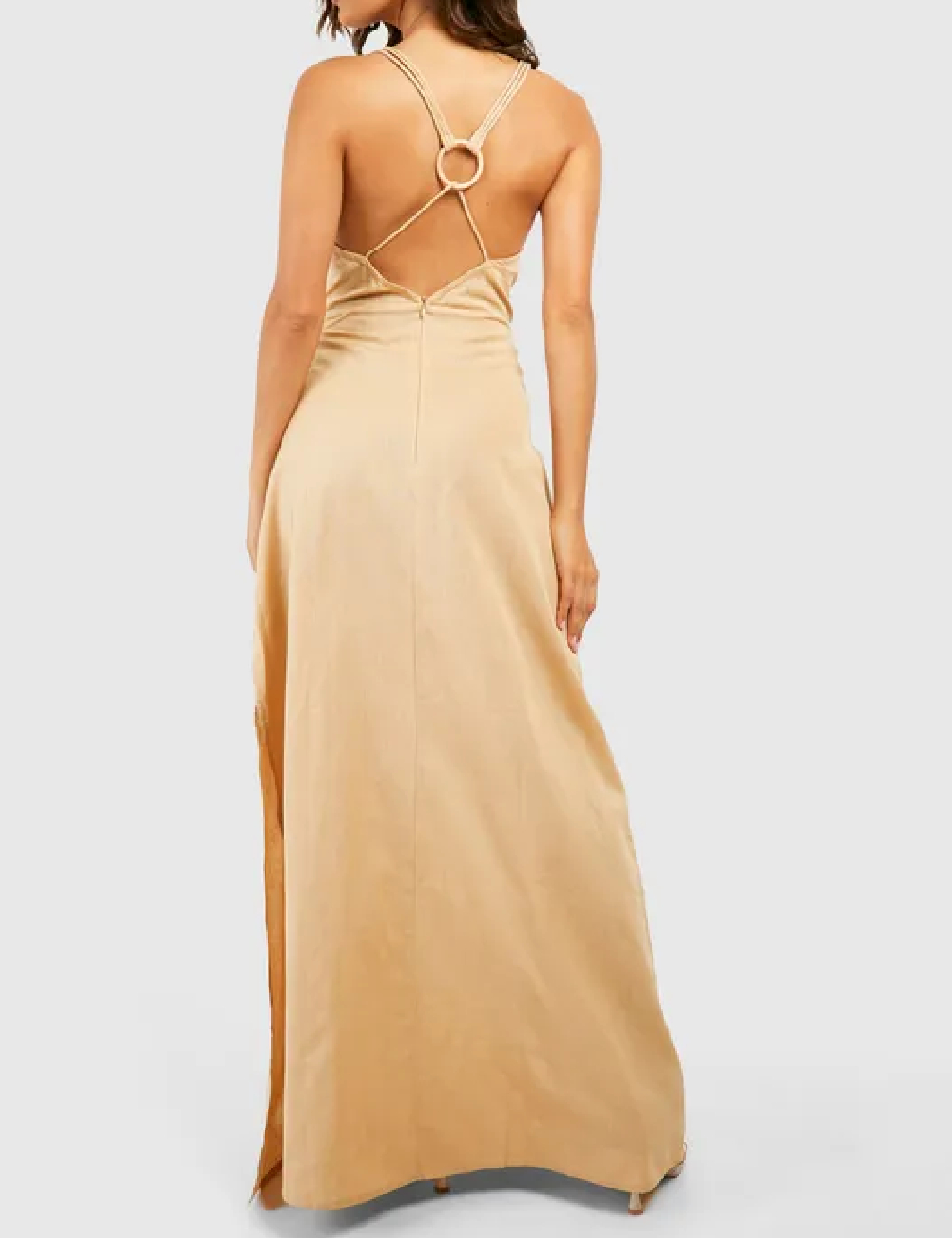 Rochie lunga Boohoo, maro deschis - 1 | YEO