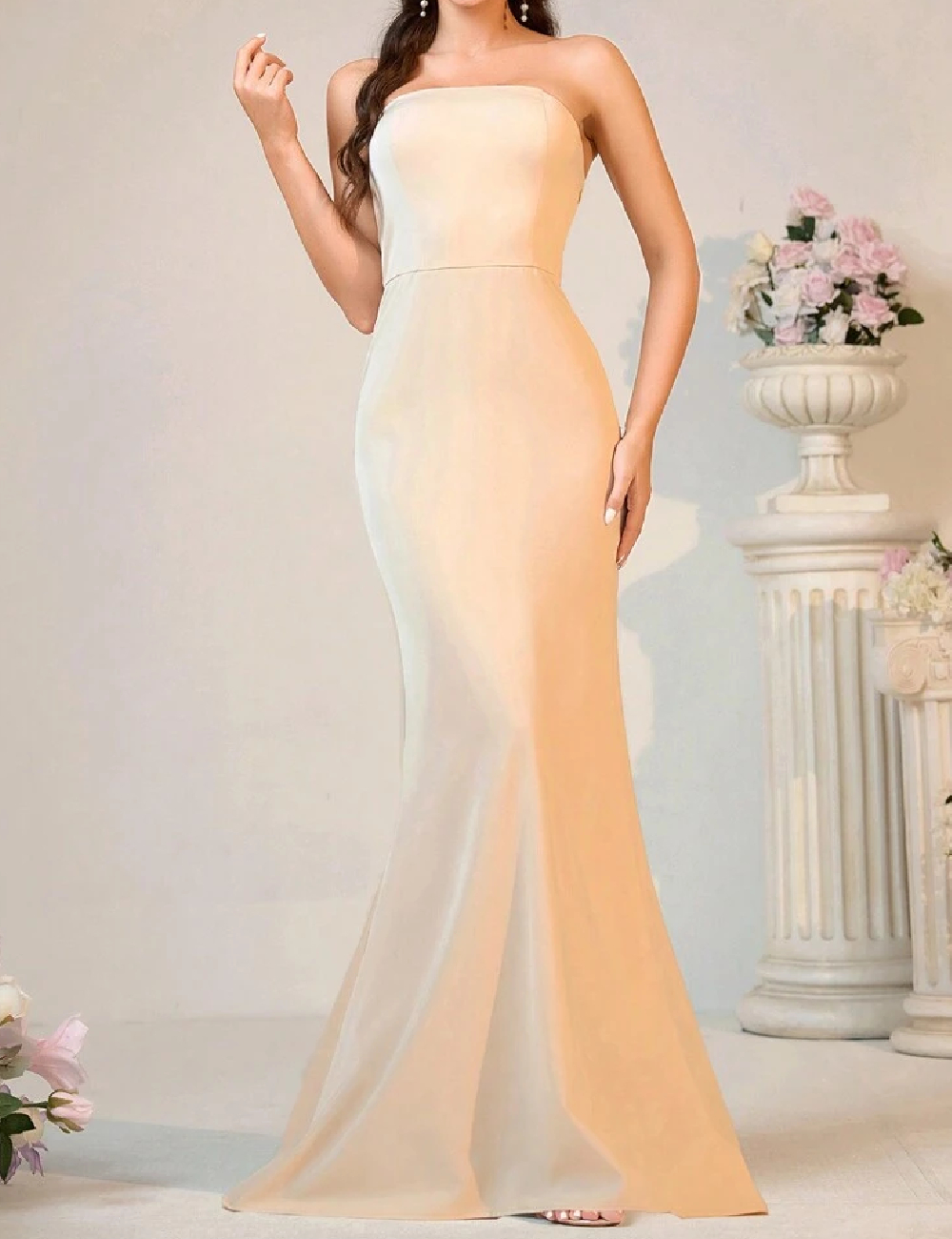 Rochie lunga SHEIN, crem