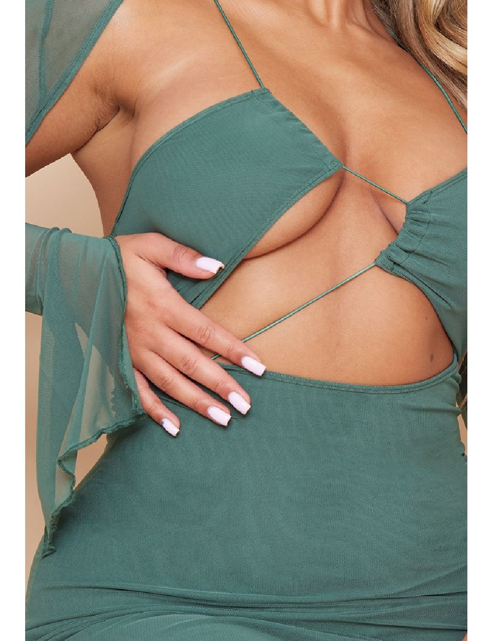 Rochie scurta PRETTYLITTLETHING, verde - 1 | YEO