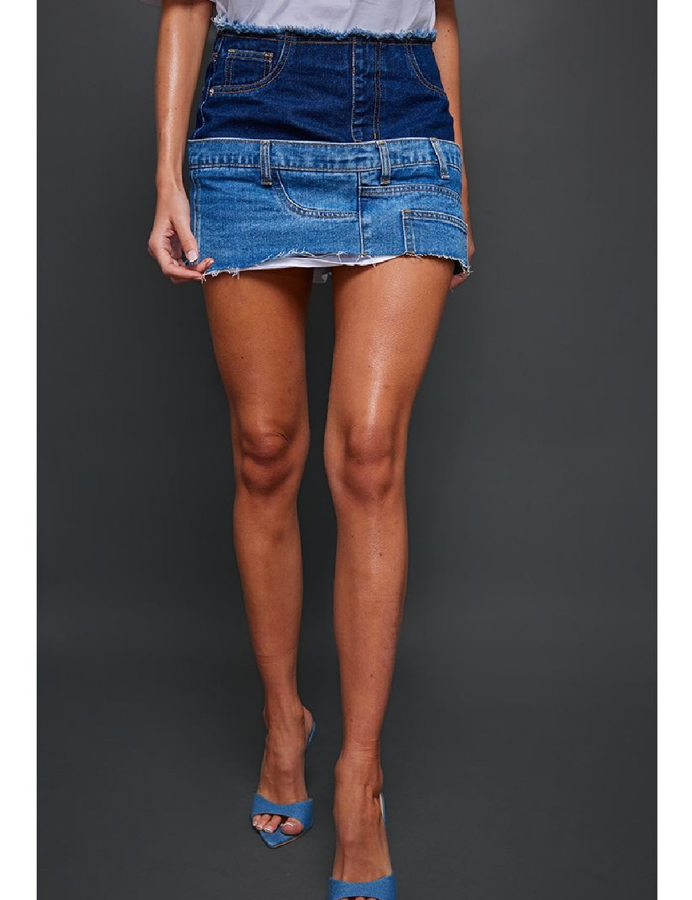 Fusta PRETTYLITTLETHING, albastru