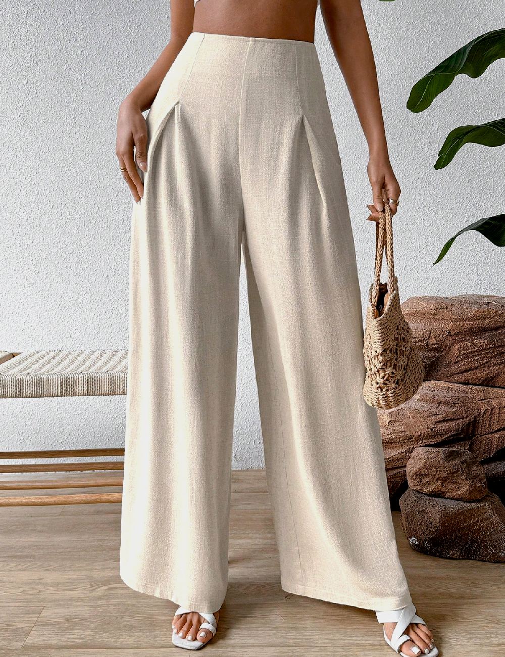 Pantaloni SHEIN, crem