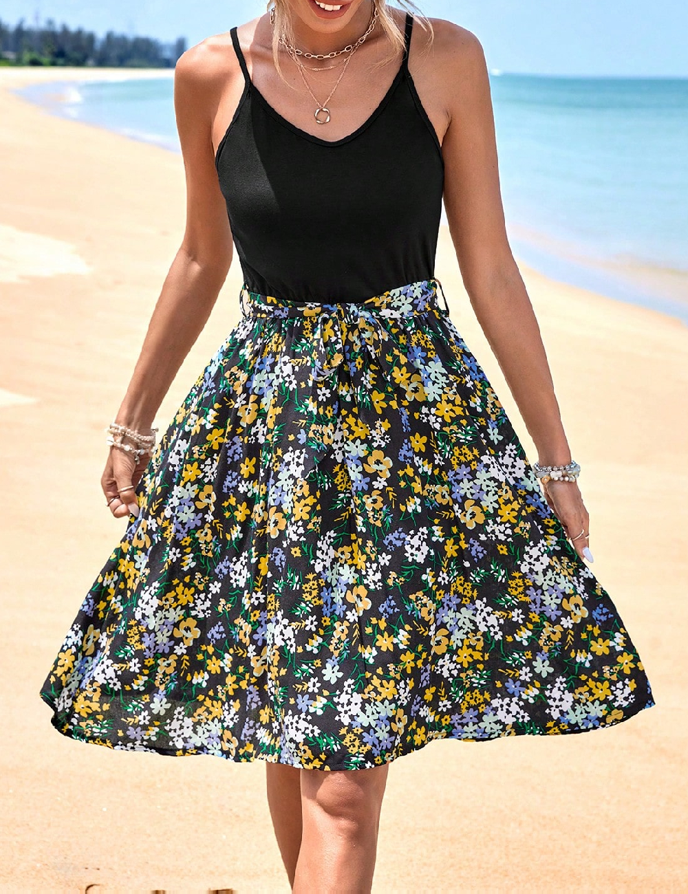 Rochie scurta SHEIN, floral print