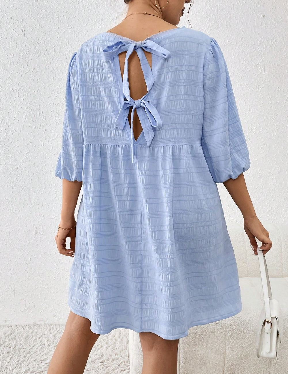Rochie scurta SHEIN CURVE, albastru - 1 | YEO