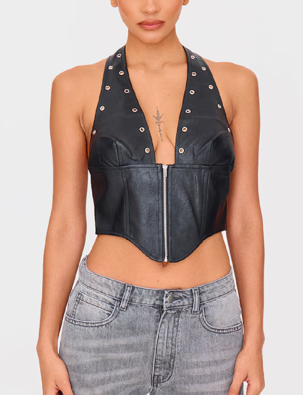 Top PRETTYLITTLETHING, negru